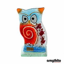 Glass Owl Candle Holder 12x6x6 - amythito 0652021